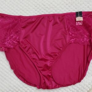 Ambrielle Tummy Smooting Modern Brief Dark Fuchsia Satin and Lace Xxl (9)